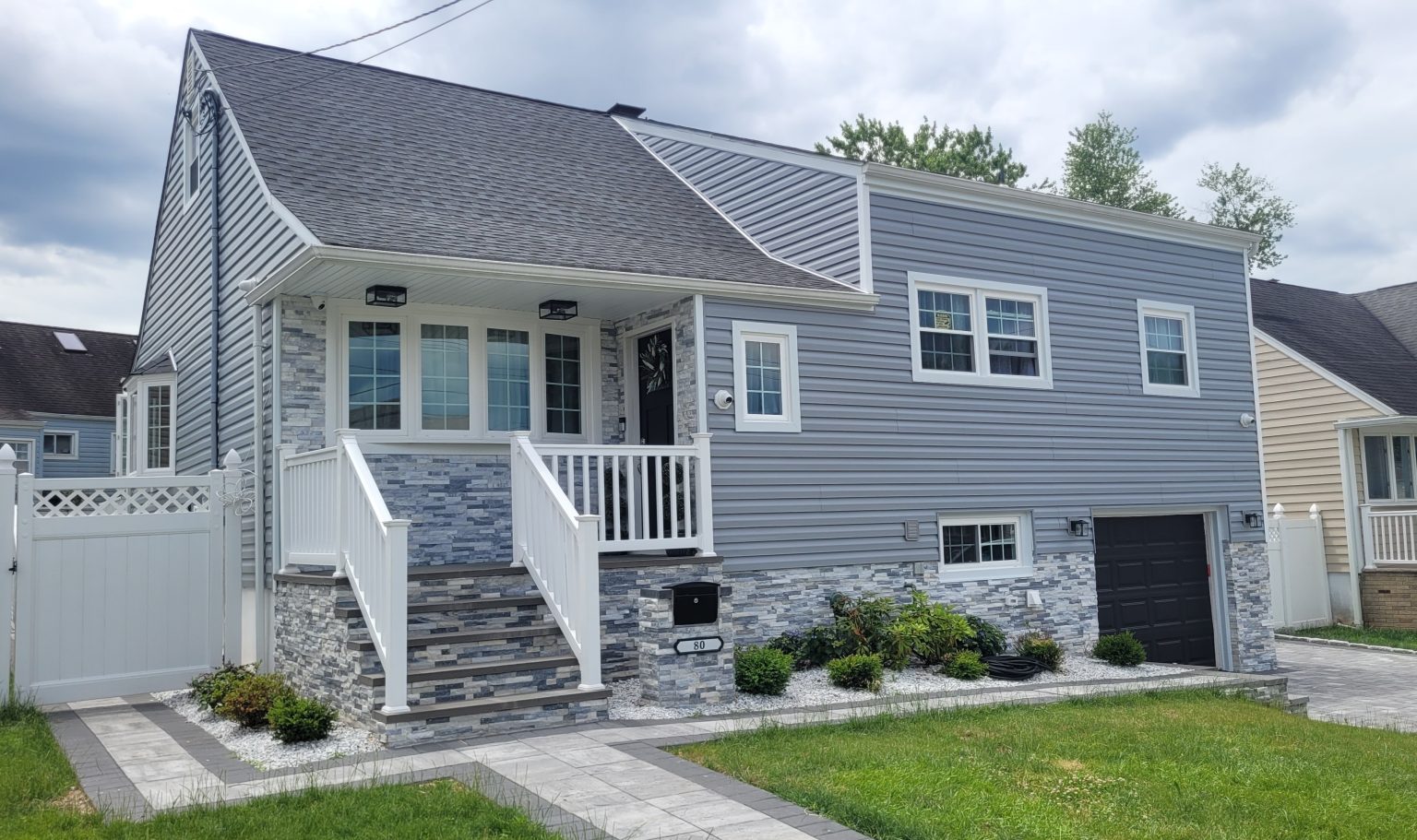 House with new gray siding