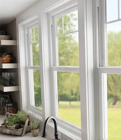 New double hung white windows